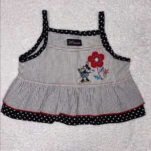 Disney Minnie Mouse Striped Polka Dot sleeveless skirted Top 12m